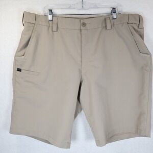 5.11 Tactical Mens Khaki Ripstop Cargo Utility Shorts Size 42 Tan Elastic Waist